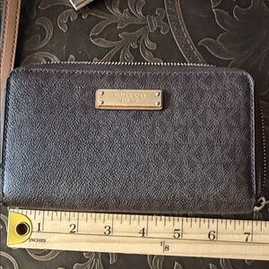 Michael Kors Dark Brown Zip Wallet Wristlet